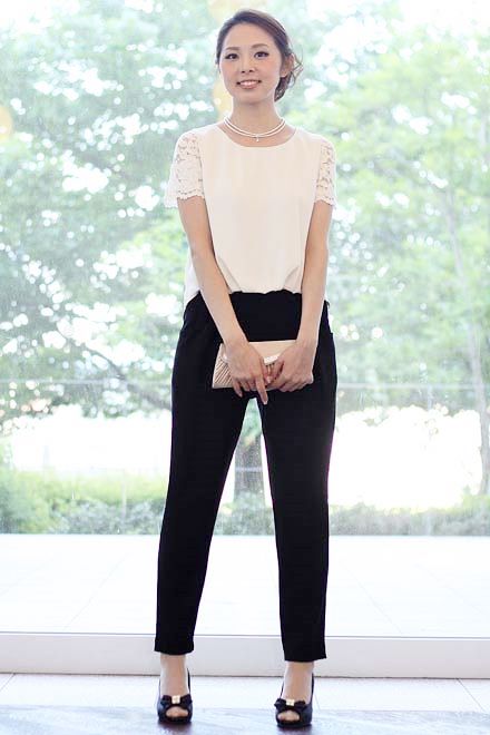 Lena レナ Kaene アイボリーバックレース ブラックオールインワン