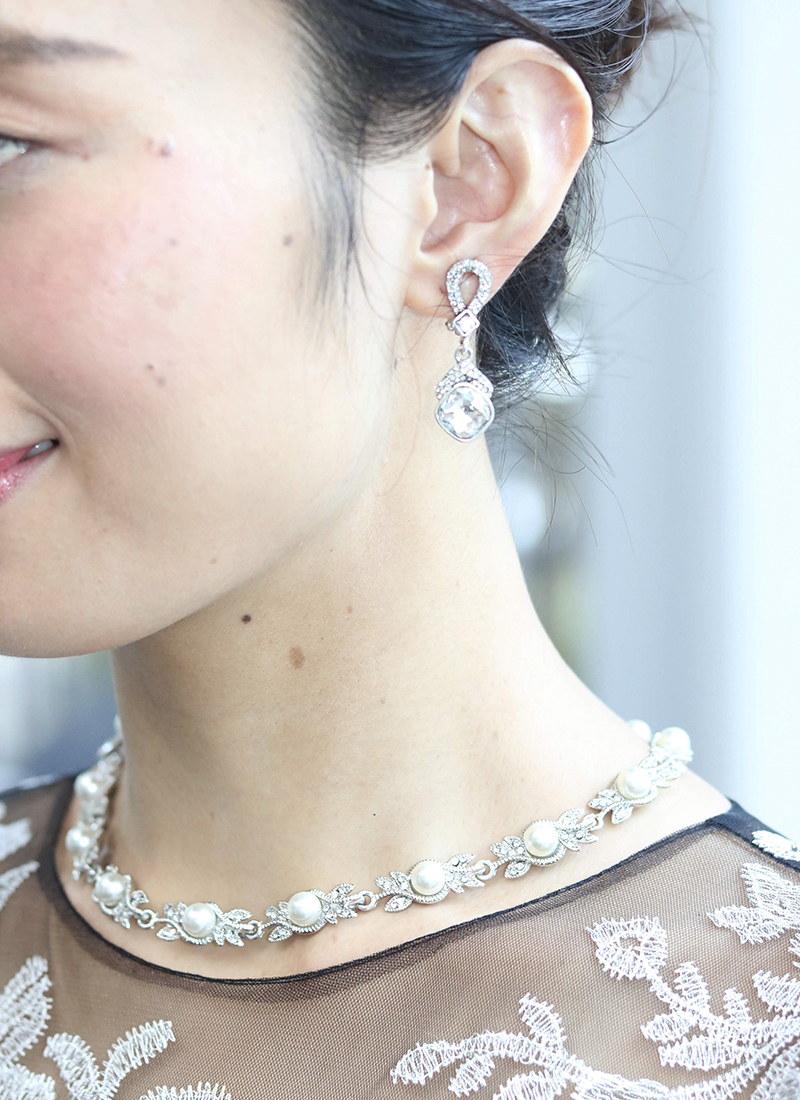 マザードレスレンタル｜RMD-033：Faye Won（フェイ・ウォン）【インポート】ブラック×ホワイト刺繍Dress