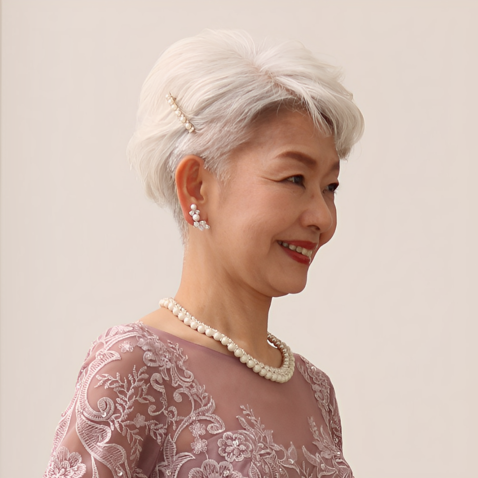 新郎母ドレス　新婦母ドレス　マザードレス　ママドレス マザーズドレス　結婚式母ドレス　母親ドレス　ヘアスタイル　ヘアアレンジ　ヘアセット