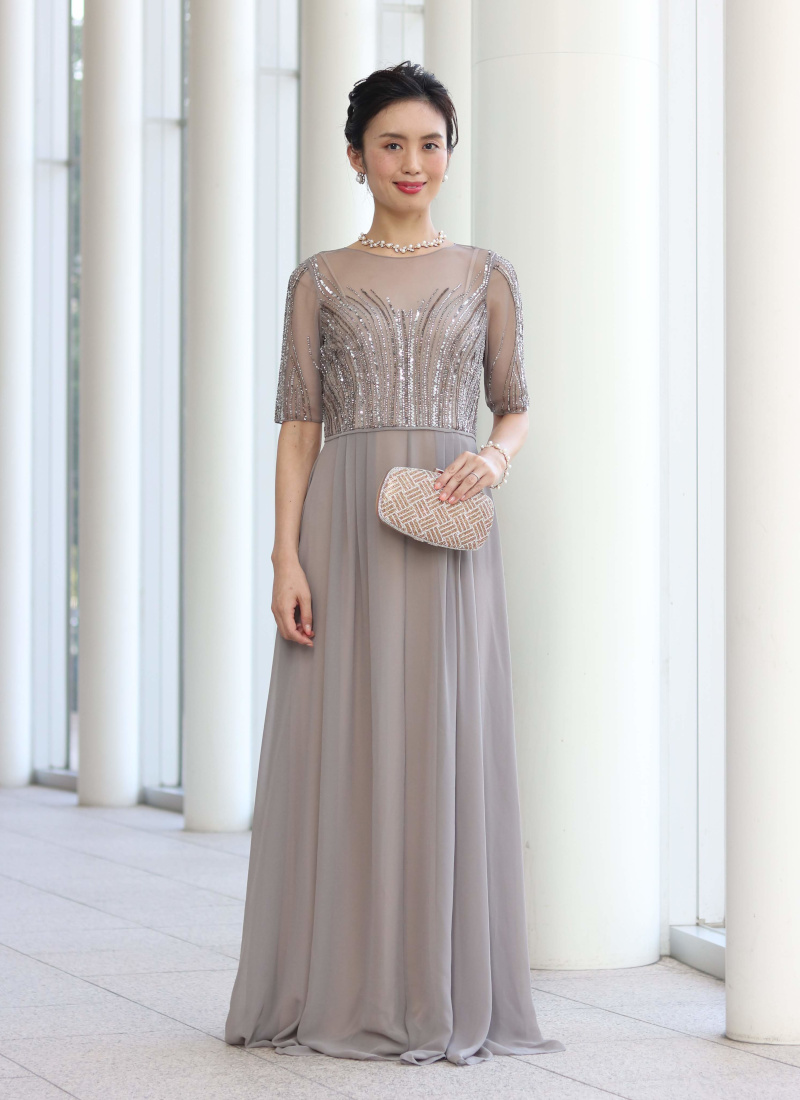 RMD-032：Juria Turner（ジュリア・ターナー）【インポート】グレージュビジュー×シフォンフェミニンDress