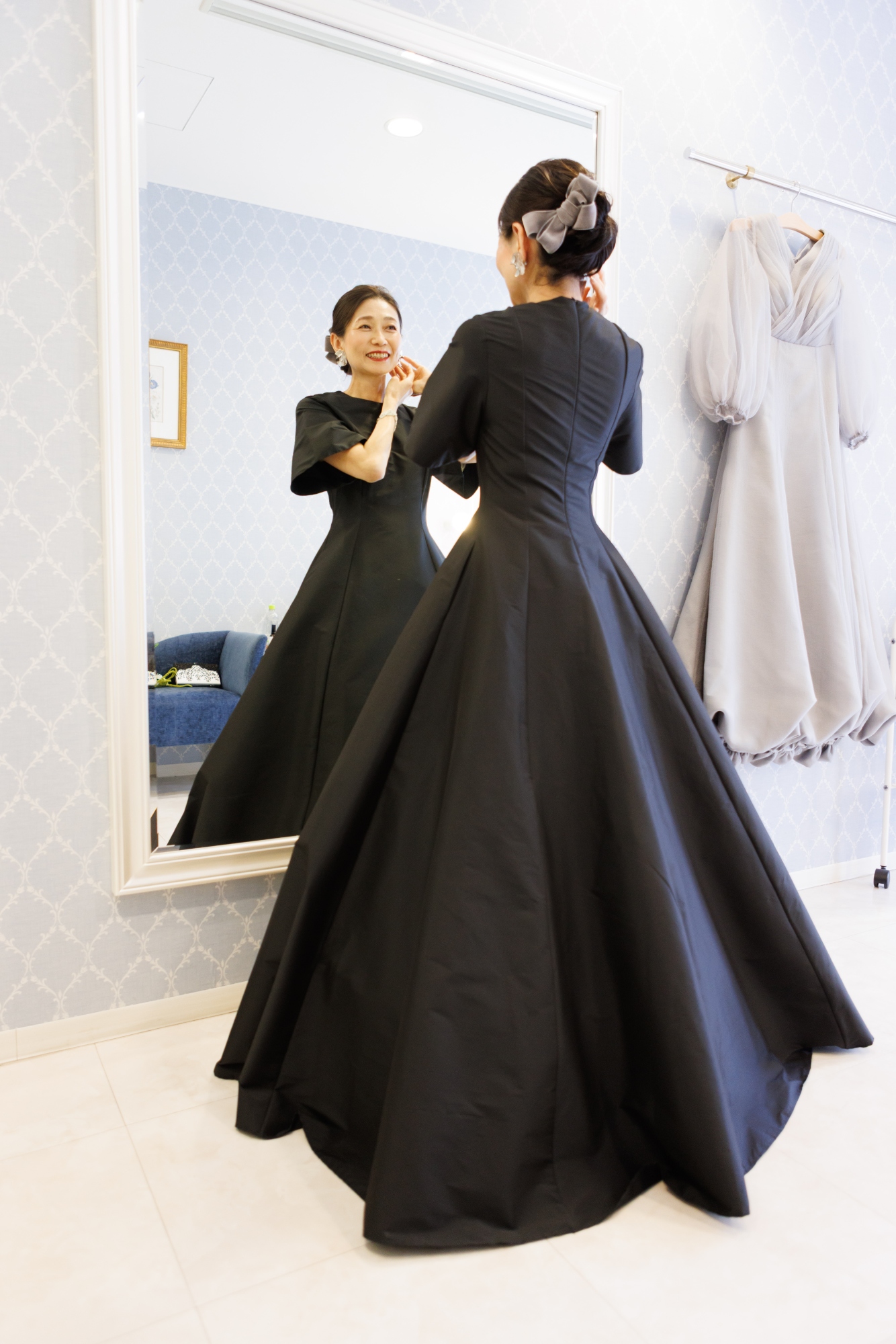 新郎母ドレス　新婦母ドレス　マザードレス　ママドレス マザーズドレス　結婚式母ドレス　母親ドレス　ヘアスタイル　ヘアアレンジ　ヘアセット