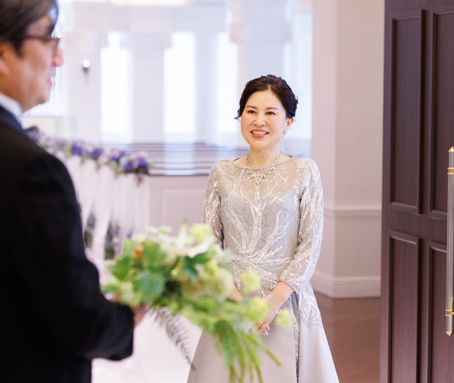 新郎母ドレス　新婦母ドレス　マザードレス　ママドレス マザーズドレス　結婚式母ドレス　母親ドレス　ヘアスタイル　ヘアアレンジ　ヘアセット