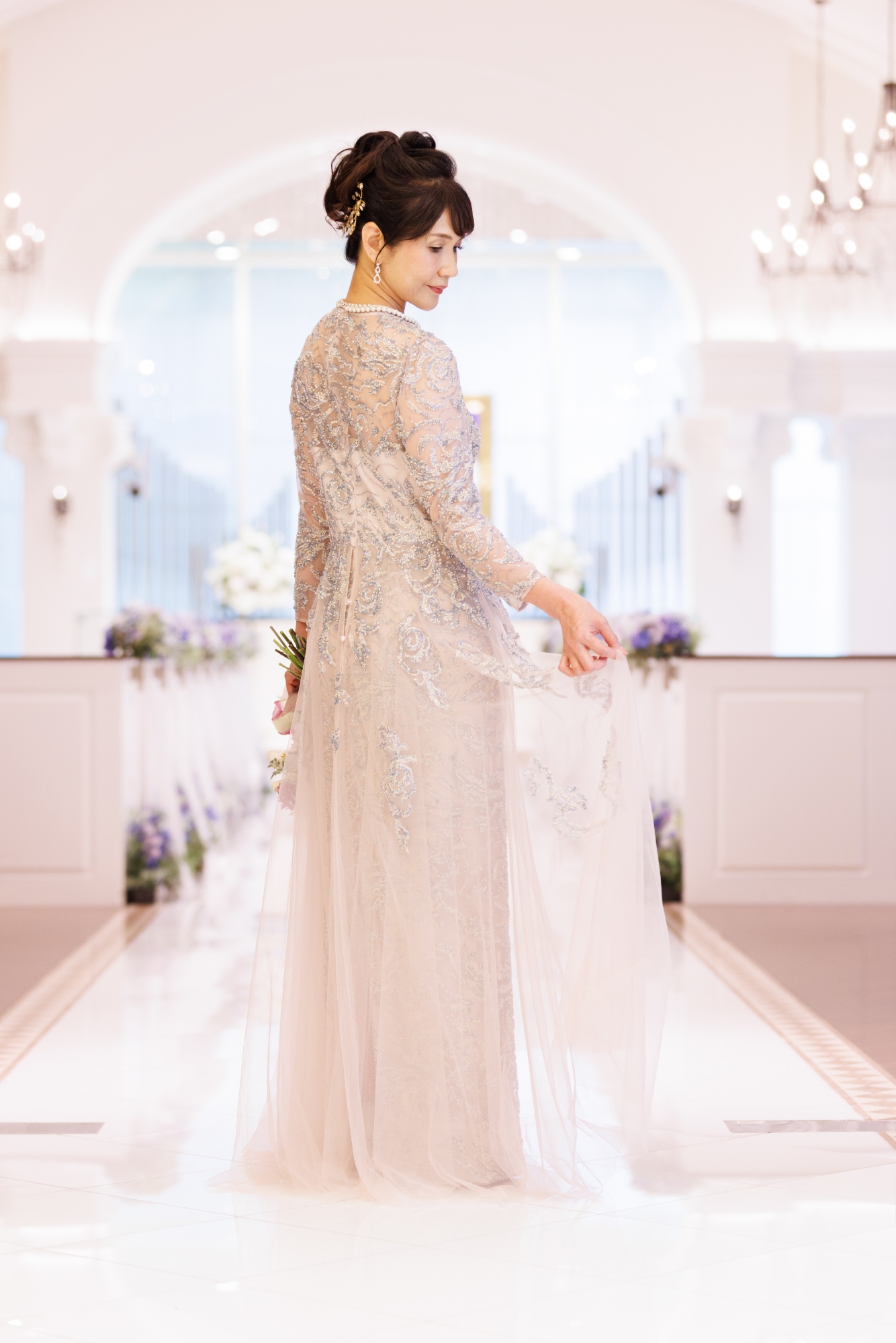 新郎母ドレス　新婦母ドレス　マザードレス　ママドレス マザーズドレス　結婚式母ドレス　母親ドレス　ヘアスタイル　ヘアアレンジ　ヘアセット