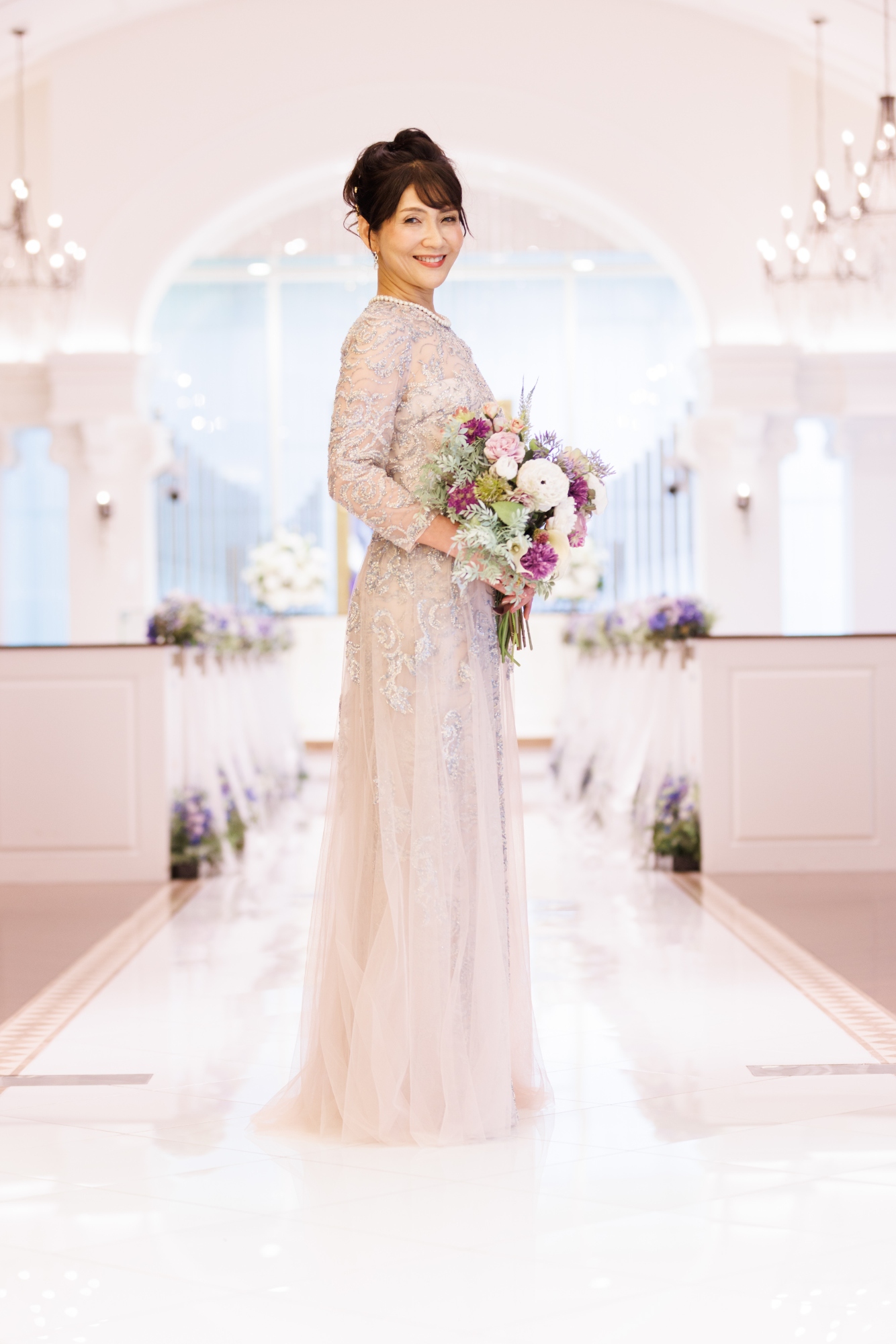 新郎母ドレス　新婦母ドレス　マザードレス　ママドレス マザーズドレス　結婚式母ドレス　母親ドレス　ヘアスタイル　ヘアアレンジ　ヘアセット