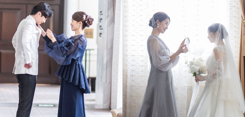 新郎母ドレス 新婦母ドレス マザードレス ママドレス マザーズドレス 結婚式母ドレス 母親ドレス ヘアスタイル ヘアアレンジ ヘアセット