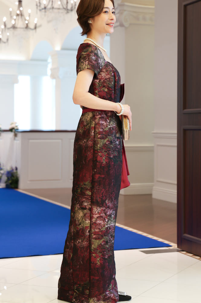 新郎母ドレス　新婦母ドレス　マザードレス　ママドレス マザーズドレス　結婚式母ドレス　母親ドレス　ヘアスタイル　ヘアアレンジ　ヘアセット